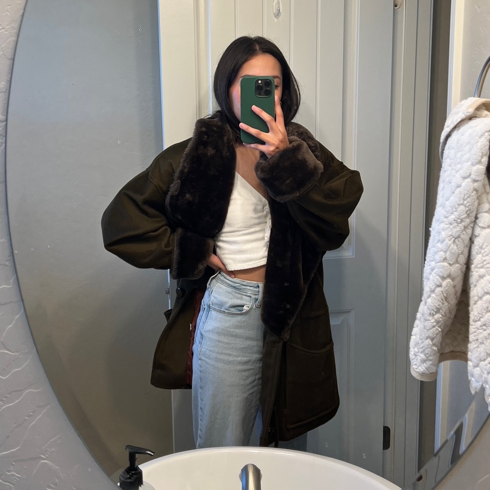 Vintage wool brown coat